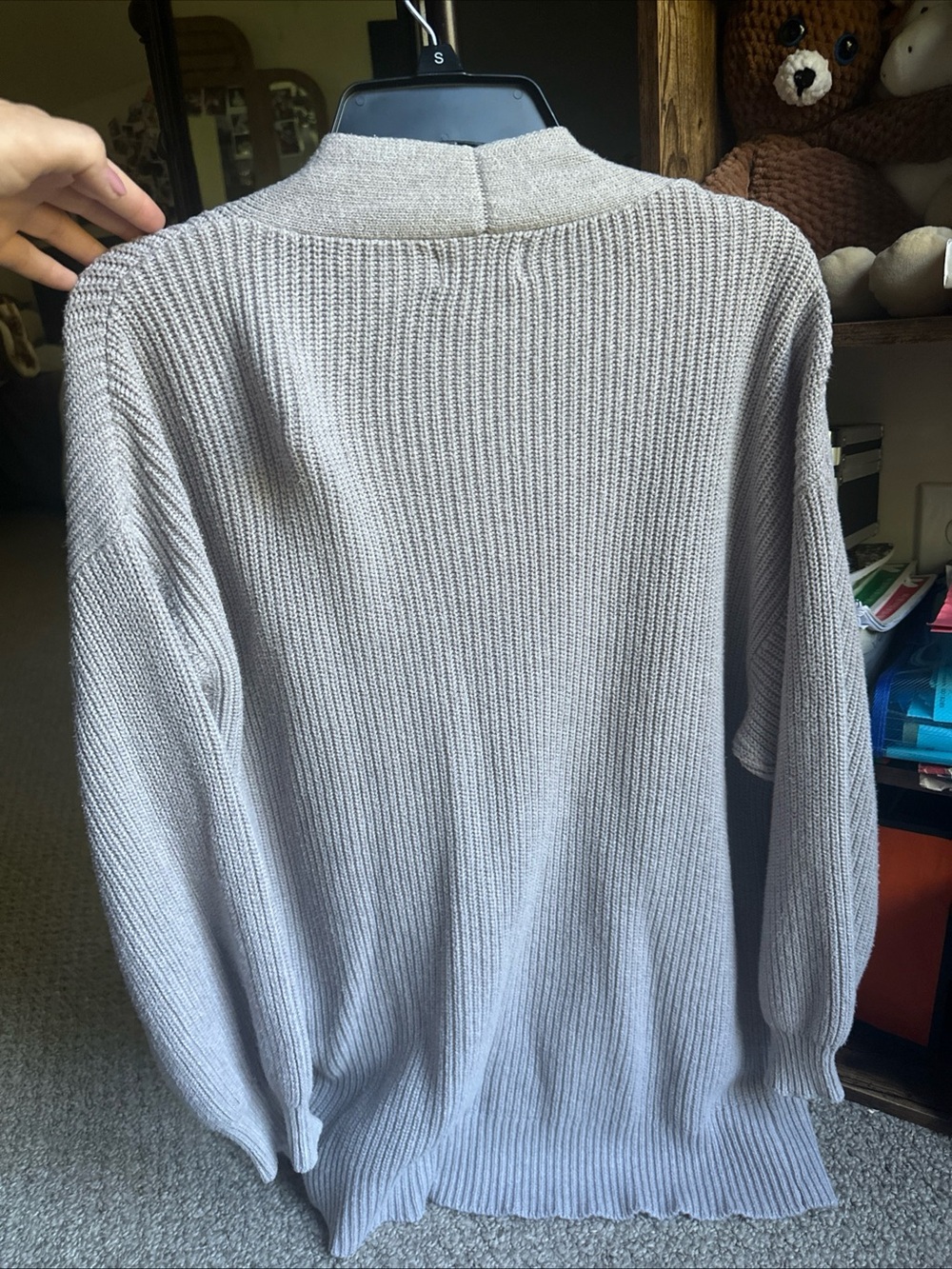 Universal Thread Light Gray Ribbed Open-Front Cardigan - Picture 4 of 6